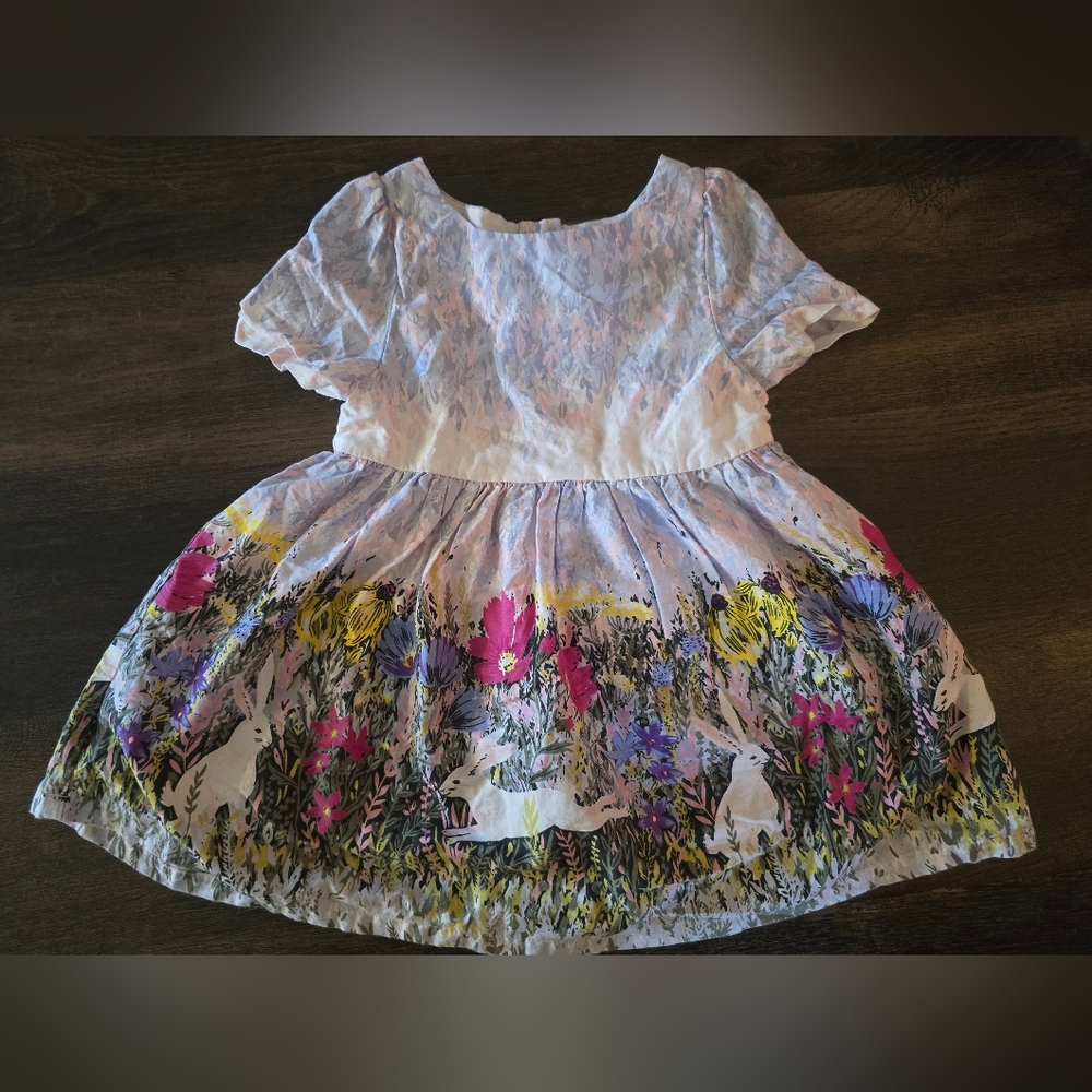 Genuine Kids By Oshkosh Floral Spring Easter Bunny Dress